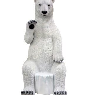 Sitting Polar Bear Statue
