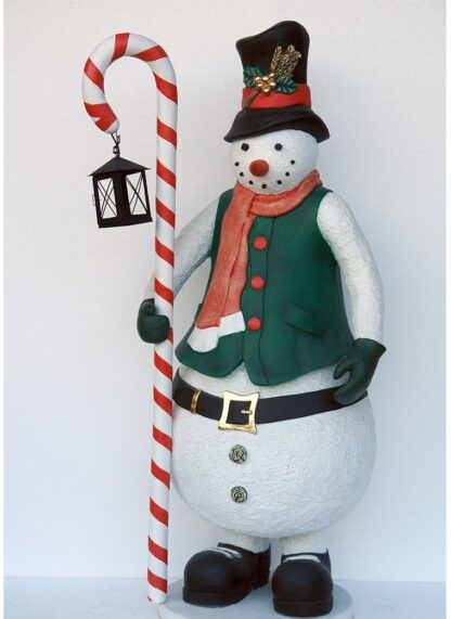 Snowman Statue with Lantern