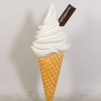 Soft Serve Ice Cream Cone with Chocolate Stick on Base
