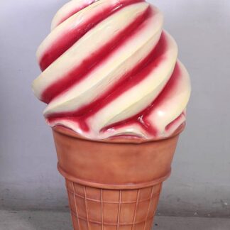 Wafer Cone Soft Serve Strawberry Twist Ice Cream Cone