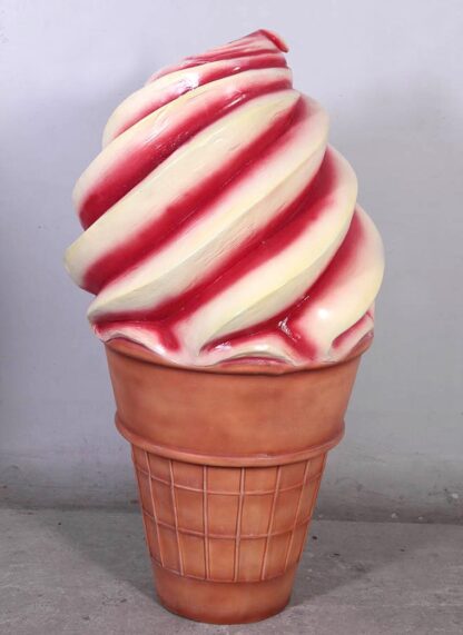 Wafer Cone Soft Serve Strawberry Twist Ice Cream Cone