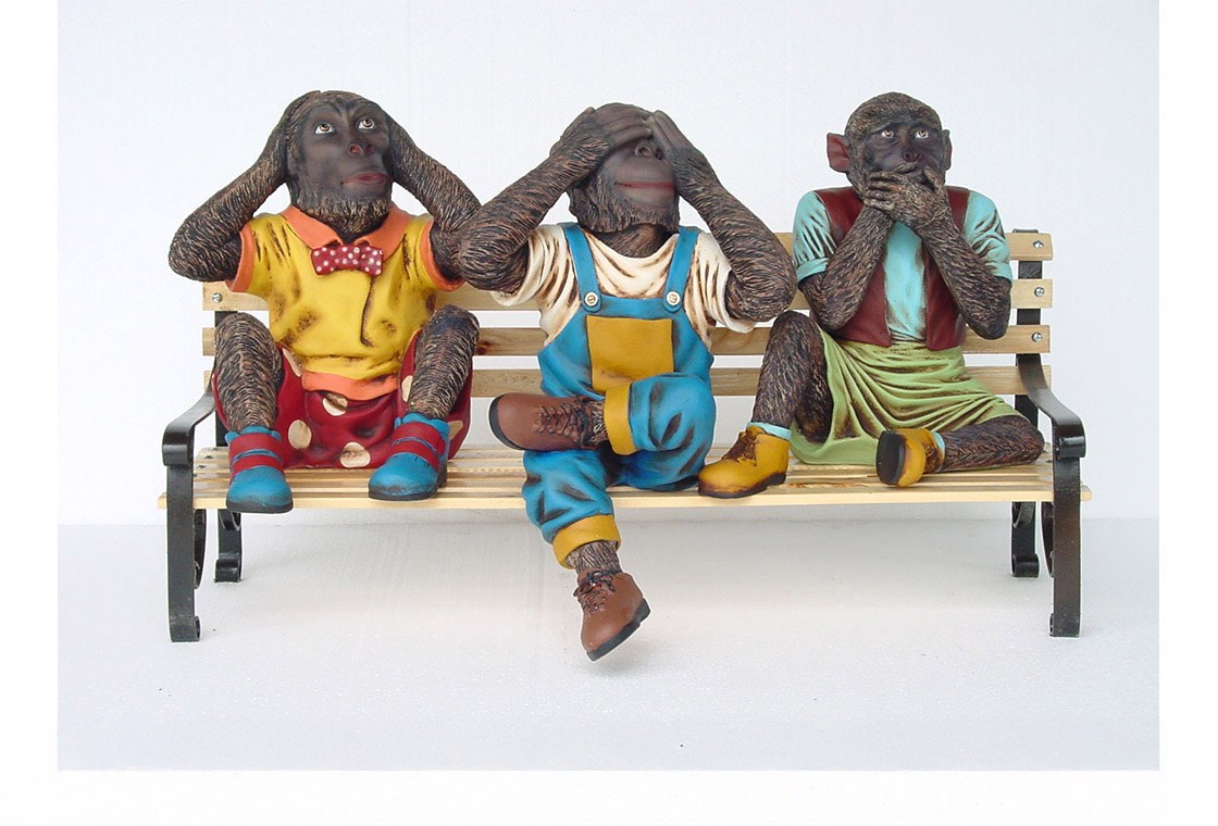 Monkeys on Bench Statue