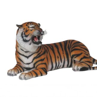 Tiger Statue Lying Down With Open Mouth