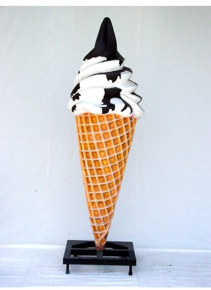 Soft Twist Ice Cream Cone On Metal Base